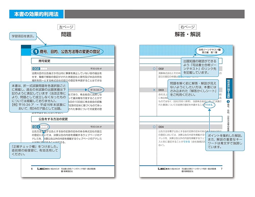 モフモフだいすき令和5年度版司法書士　LEC 合格ゾーン　ポケット版　択一 司法書士 合格ゾーン ポケット判択一過去問肢集 - 司法書士試験